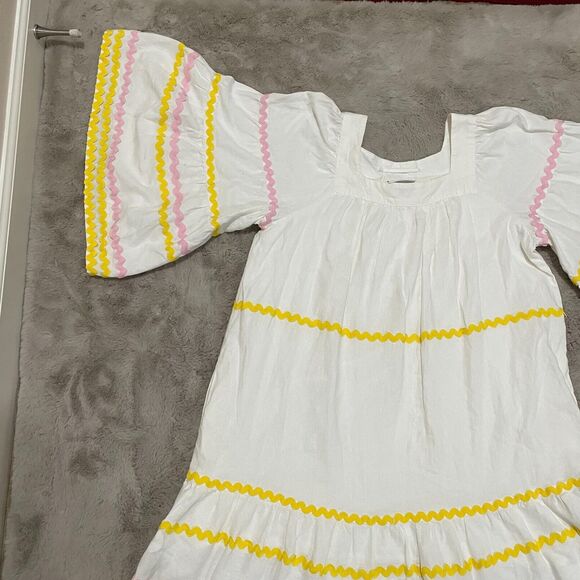 Lisa Marie Fernandez x Target White Linen Blend Dress with Ric-Rac Trim Size XS - Picture 3 of 13